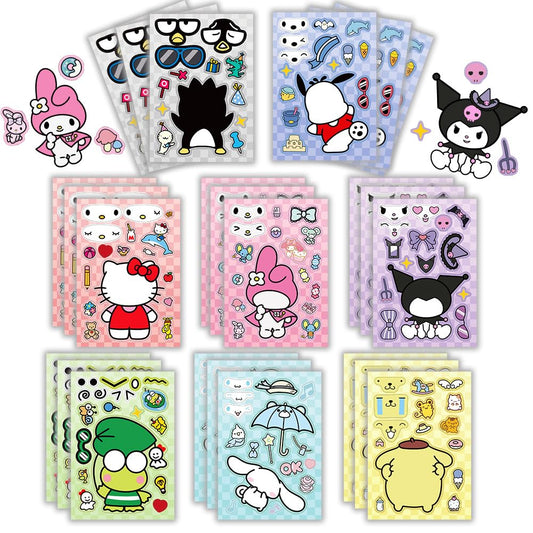 Dovipta cute anime stickers on 24 sheets for vibrant notebook decorating.