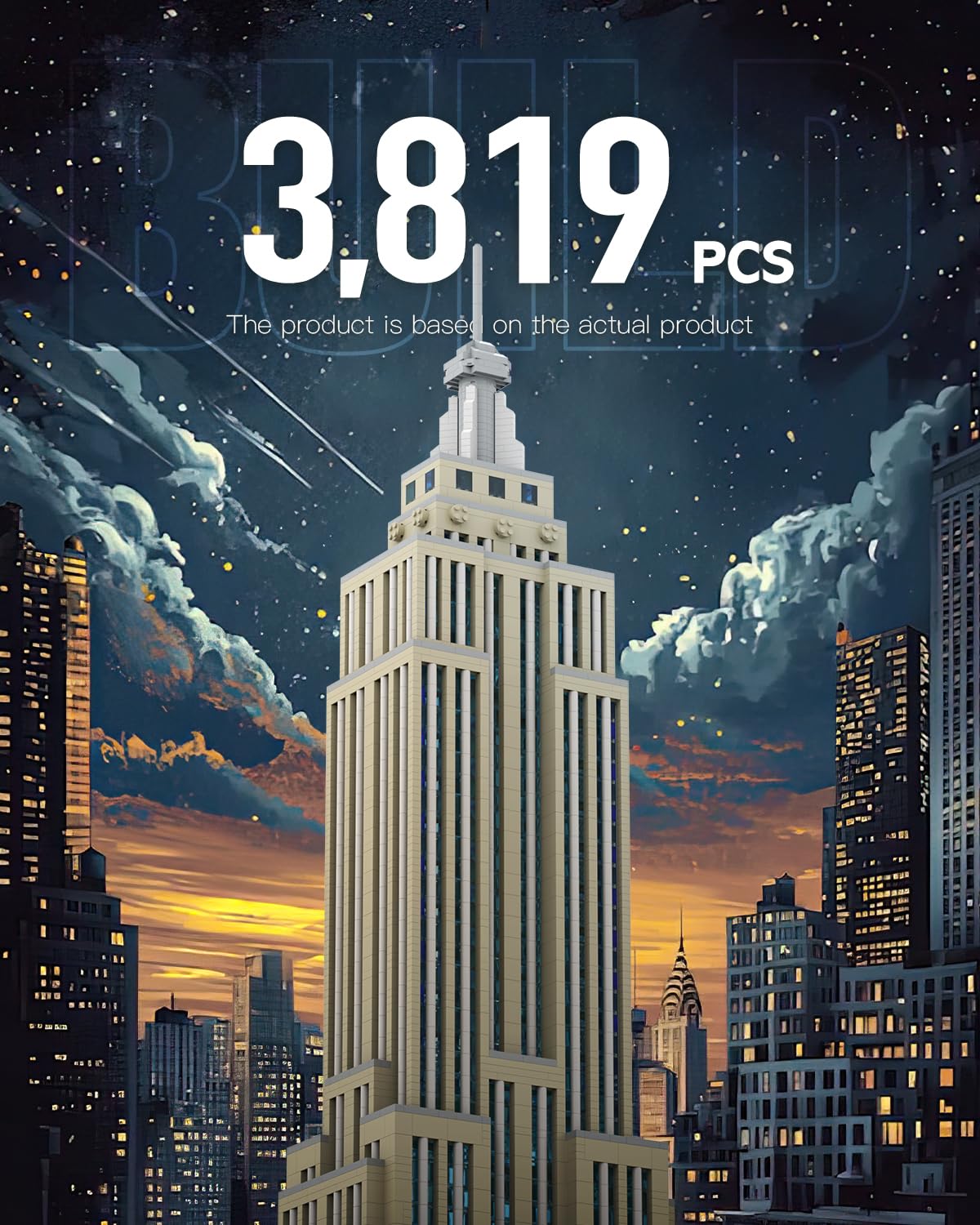 dOvOb Architecture Empire Building Set close-up shows iconic façade details and decorative accents.