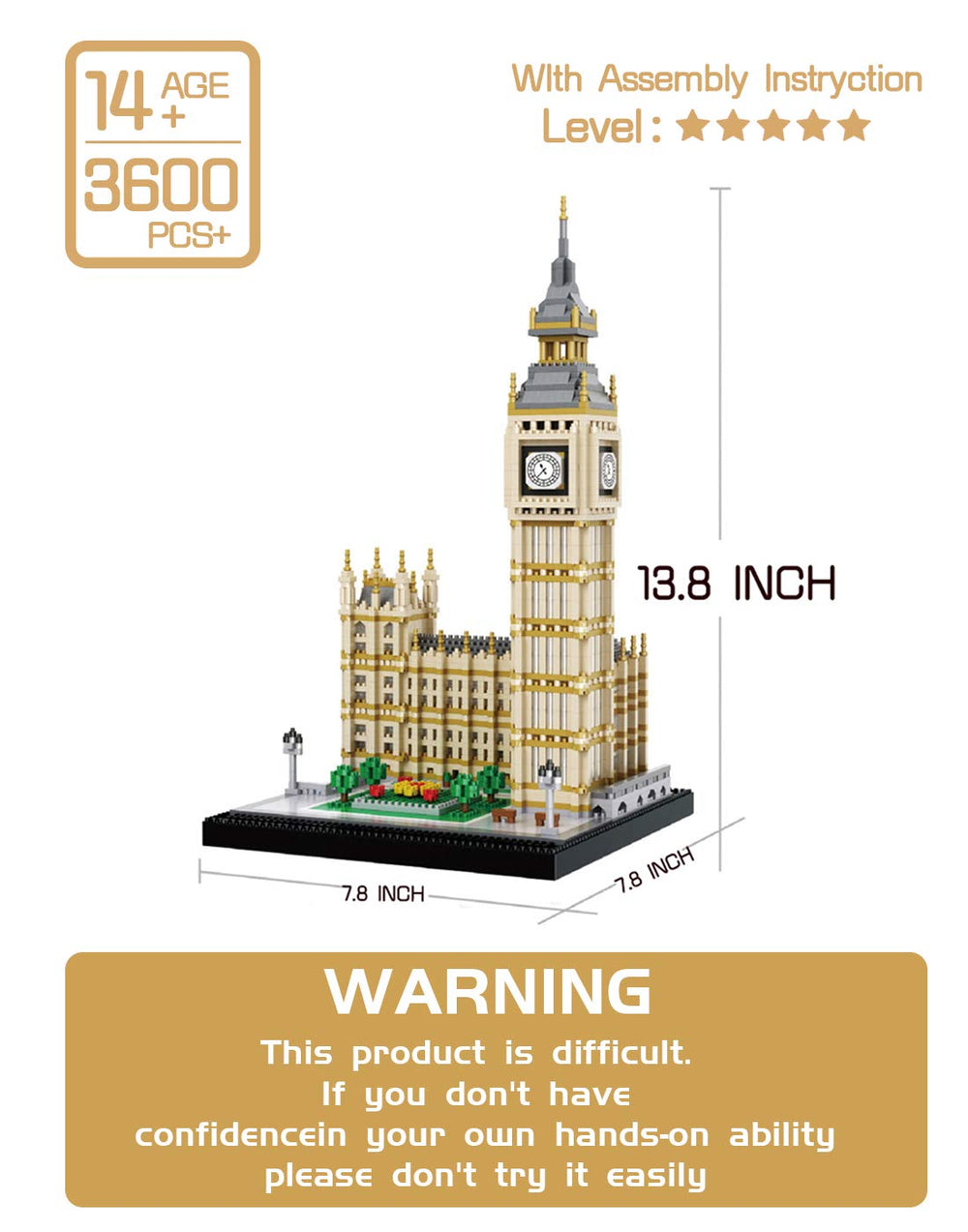 dOvOb Real Big Ben detailed fit, ideal for intricate brick-building sessions.