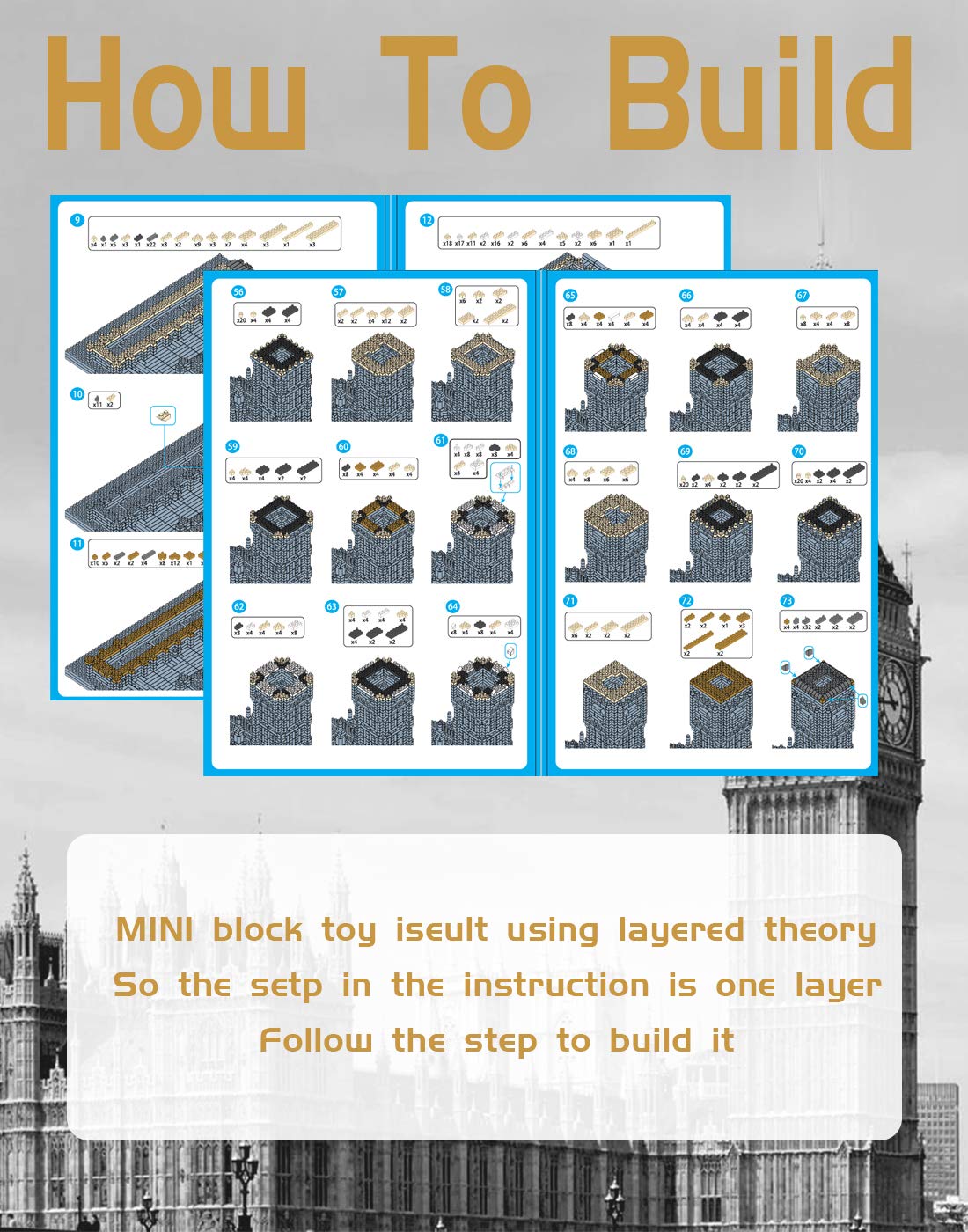 dOvOb Real Big Ben packaging opens to reveal sturdy building pieces.