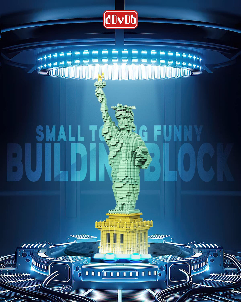 dOvOb Statue of Liberty micro blocks close-up shows tiny bricks and realism.