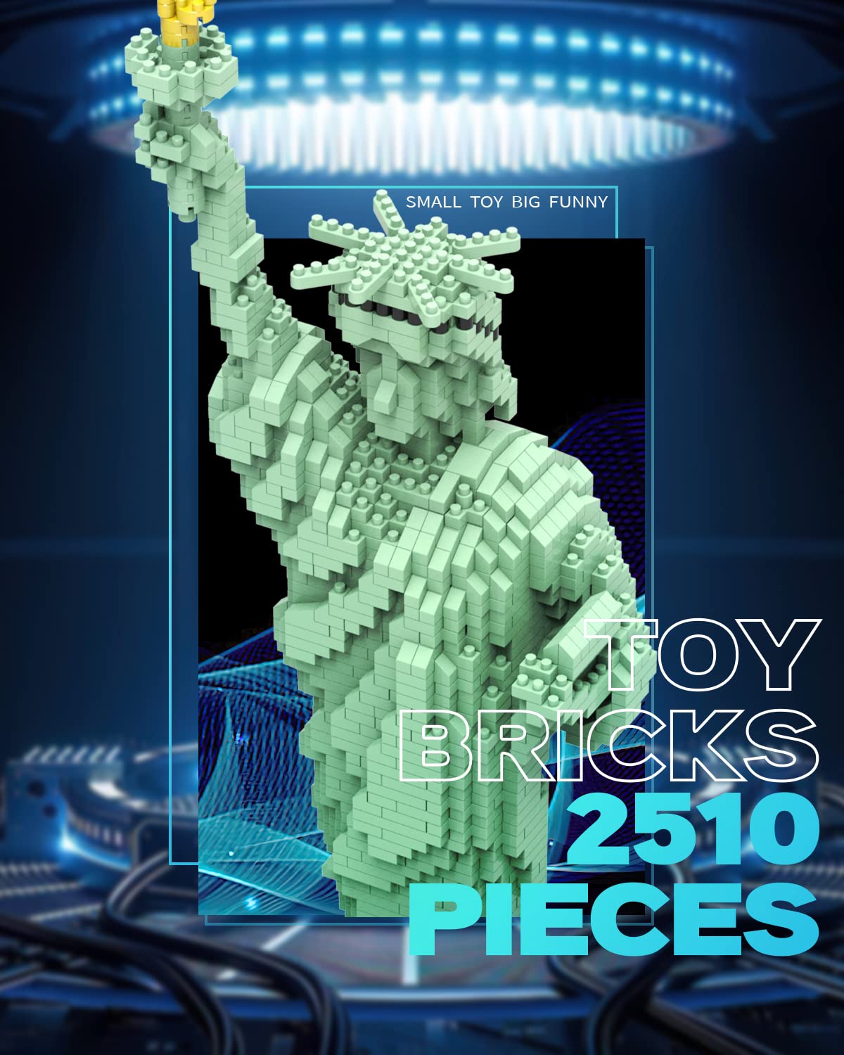 dOvOb Statue of Liberty display stand ready for showcasing the finished model.