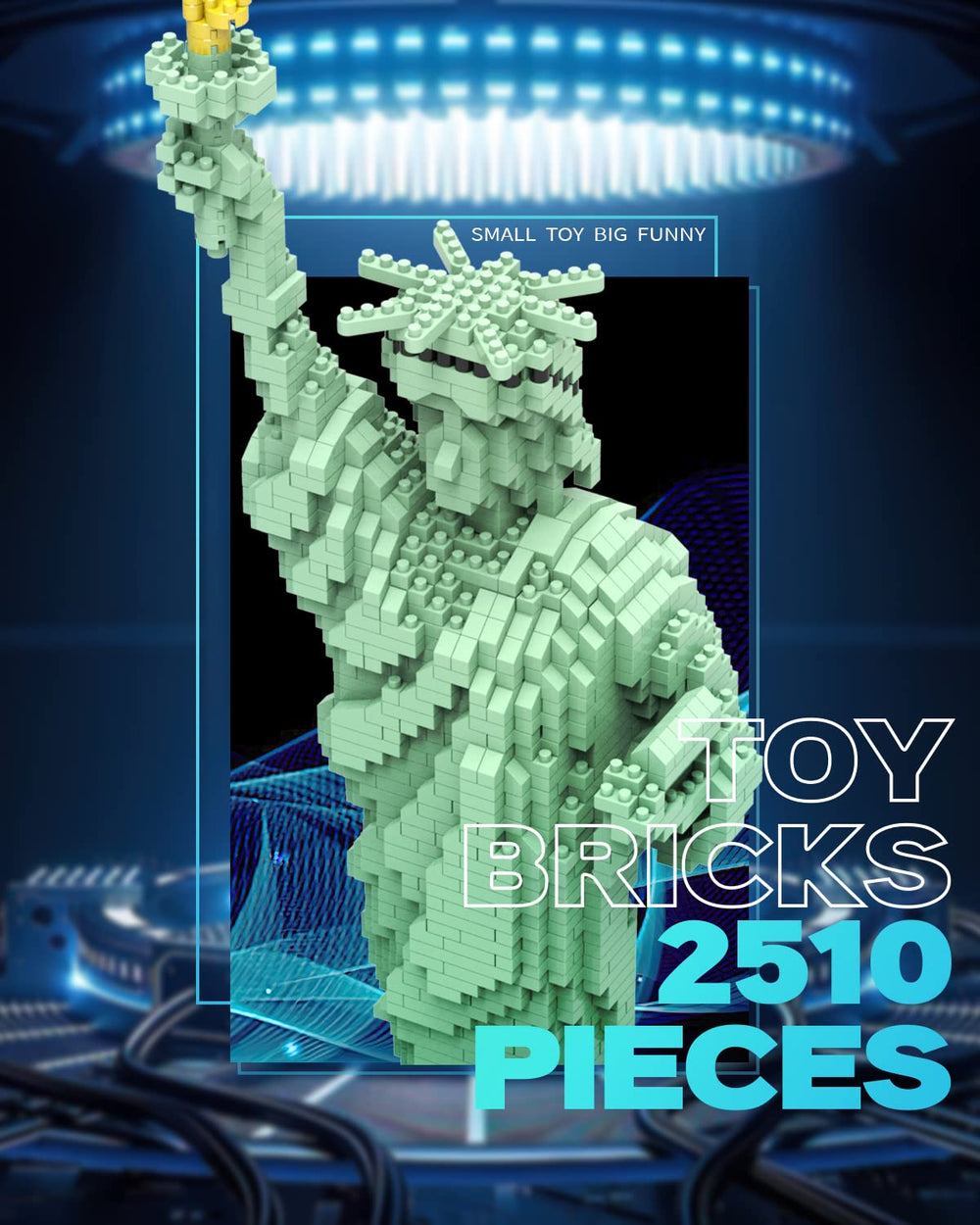 dOvOb Statue of Liberty display stand ready for showcasing the finished model.