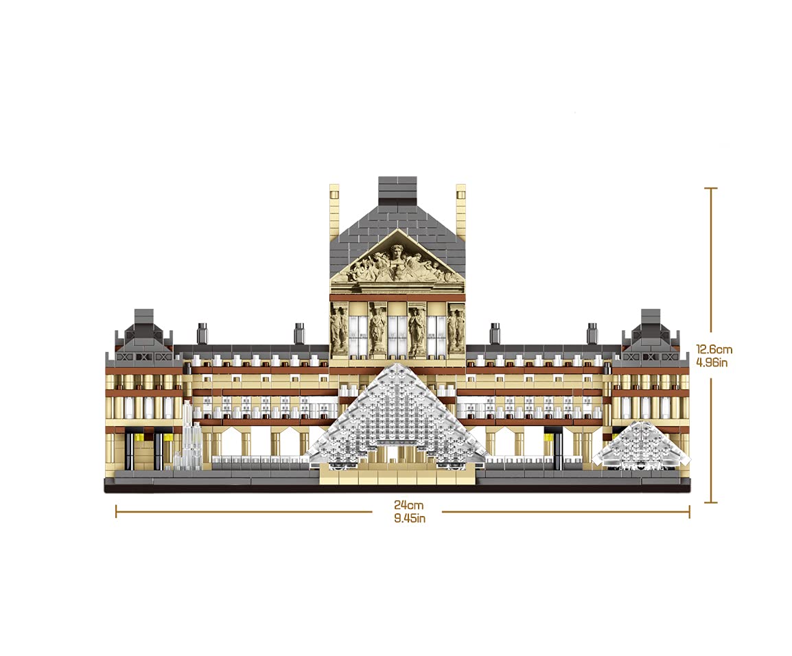 dOvOb Louvre micro building blocks set side angle displays structural precision
