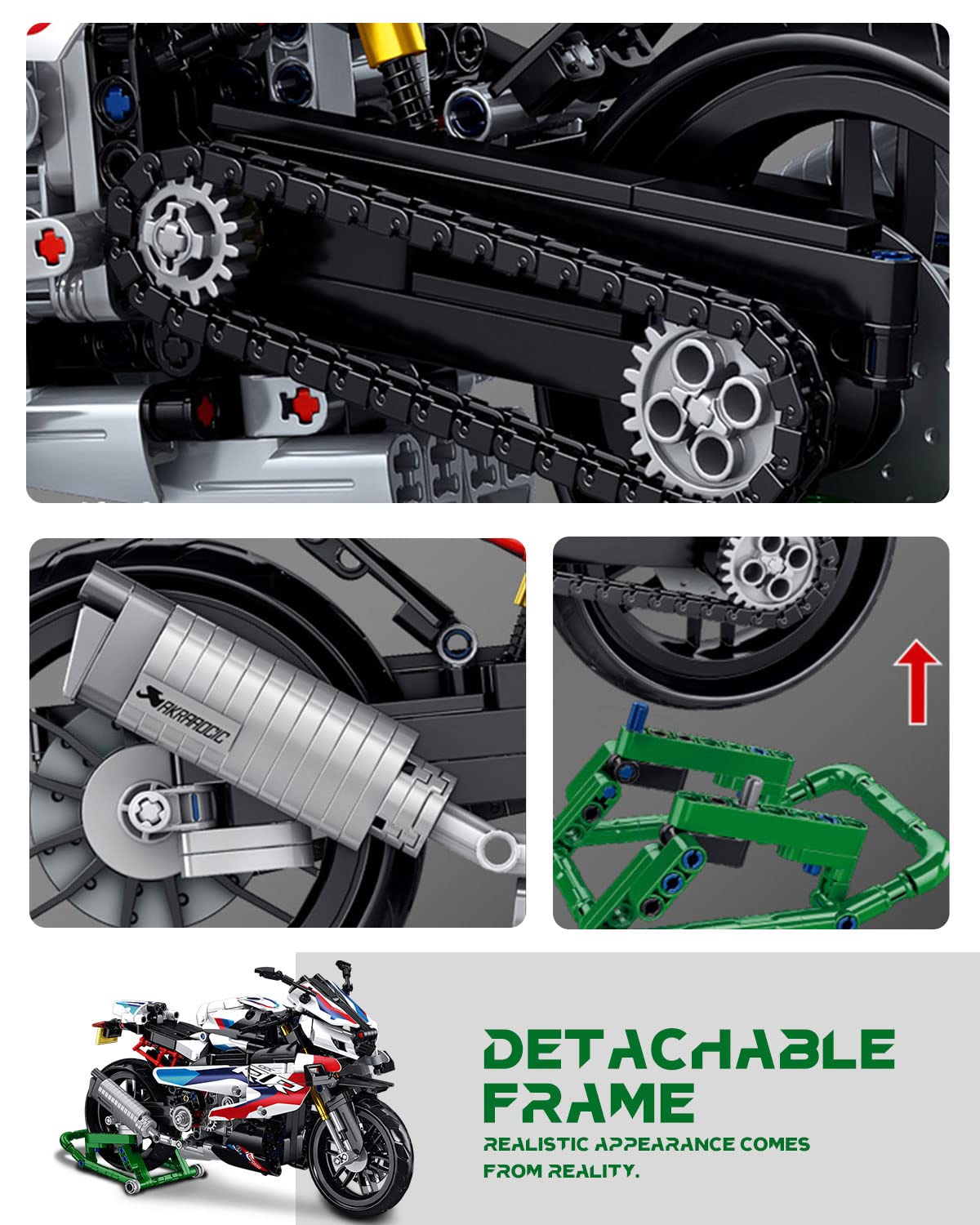 dOvOb 1000 RR model instruction book close-up illustrates guided steps