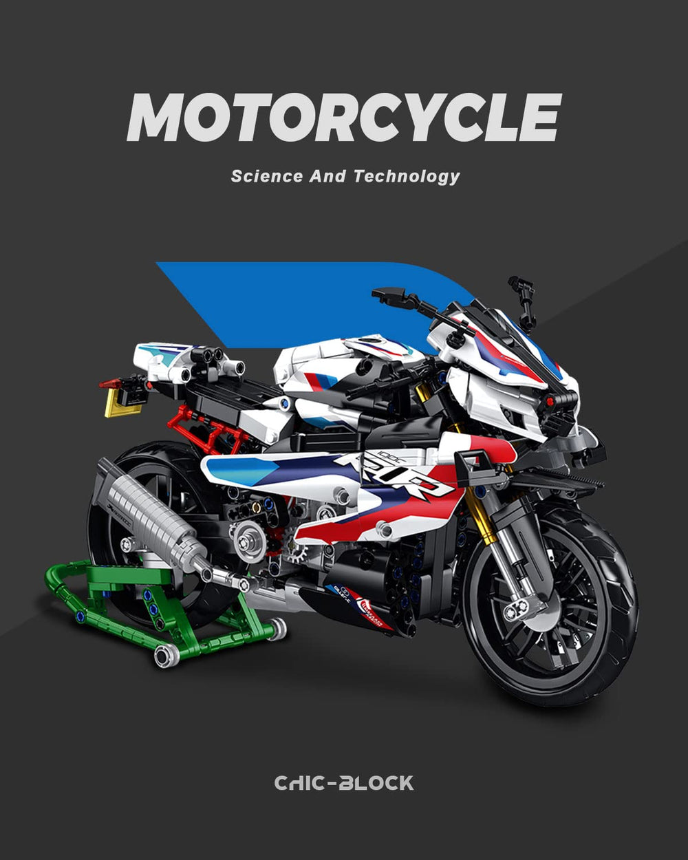 dOvOb Motorcycle 1000 RR model side view showing scale and precision