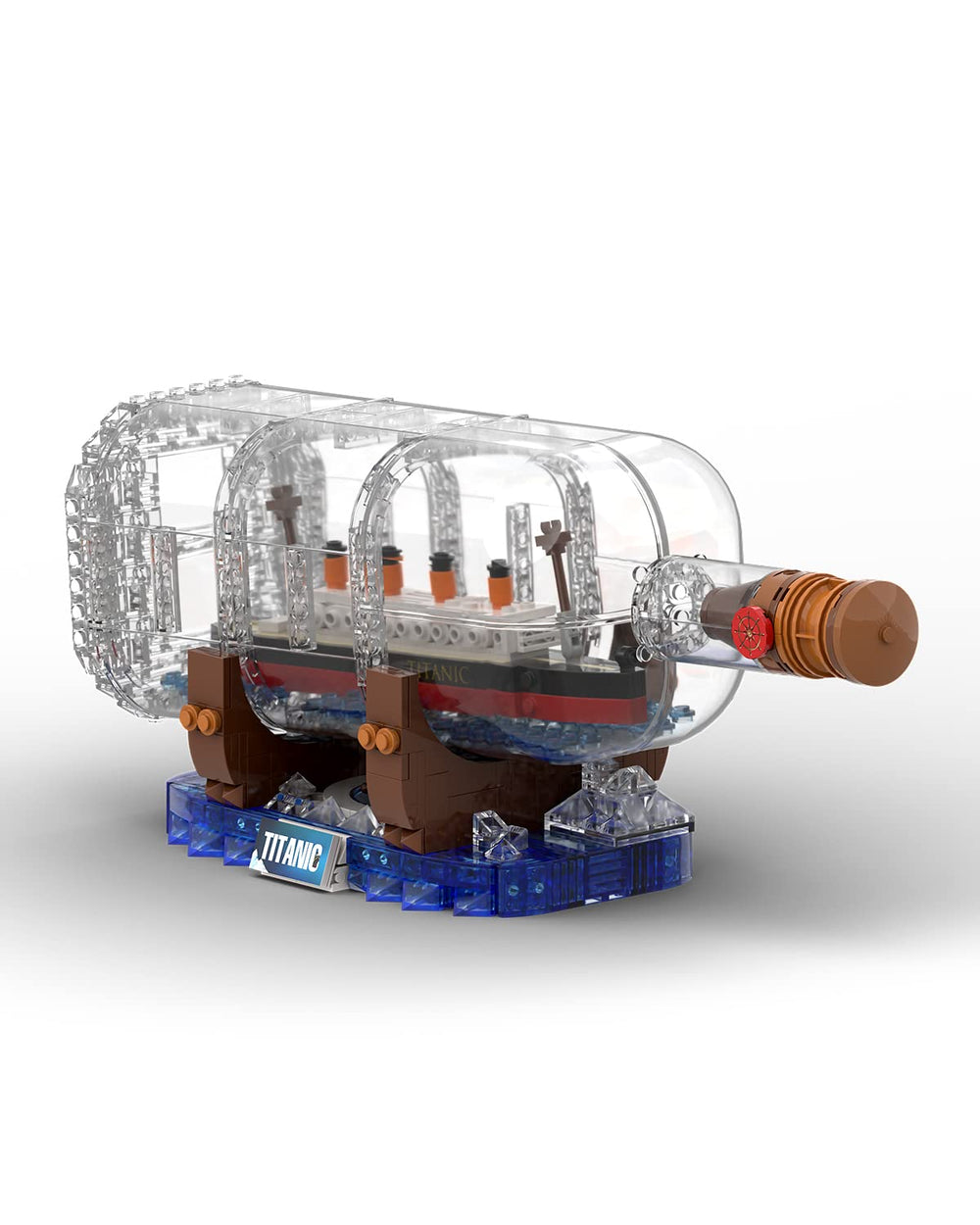 dOvOb Titanic ship-in-a-bottle blocks close-up for precise, immersive building.