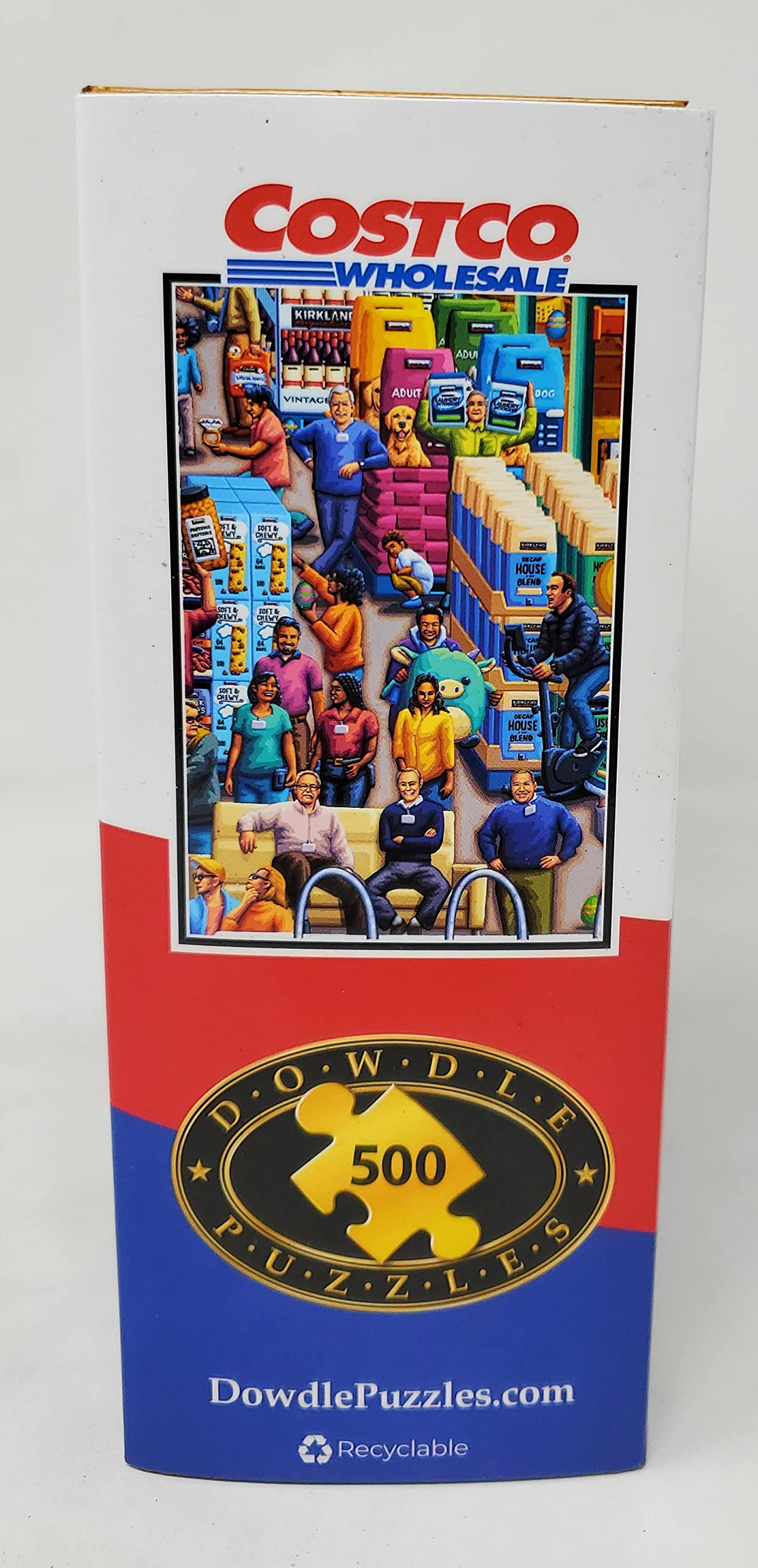 Close-up of the full-color Costco scene from the Eric Dowdle puzzle, ready for display after completion.