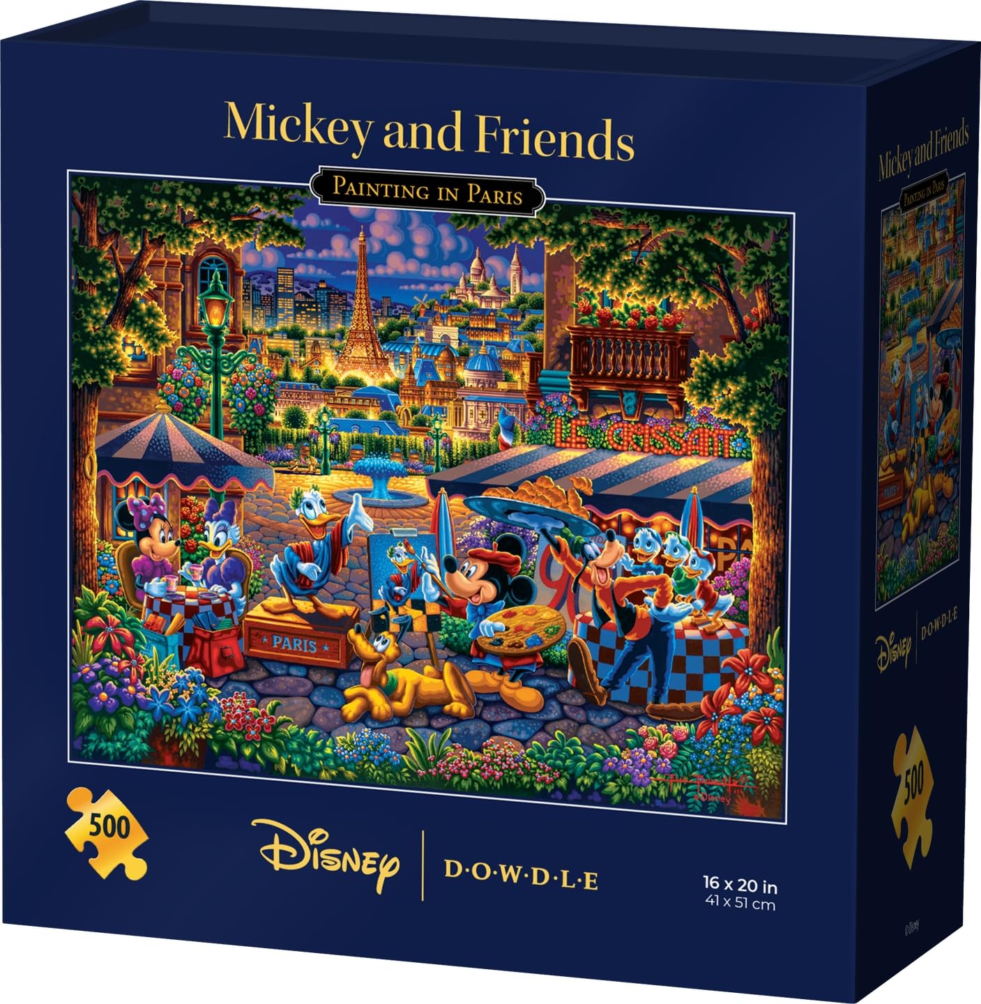 Dowdle Mickey & Friends Paris puzzle - vibrant scene for family puzzle night.