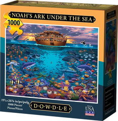 Dowdle Noah's Ark Under The Sea puzzle cover art for family puzzle nights.