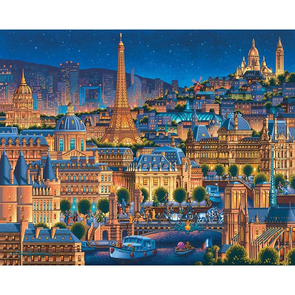 Dowdle Paris City of Lights finished puzzle laid out for viewing