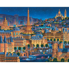 Dowdle Paris City of Lights finished puzzle laid out for viewing