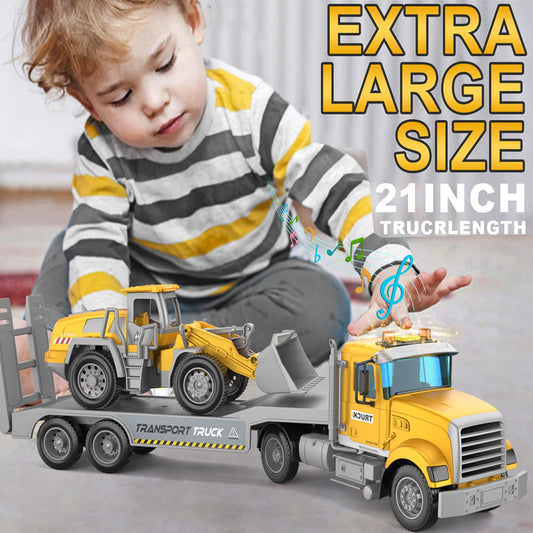 Dowellin carrier-truck-bulldozer-side; 2-in-1 design boosts creativity.