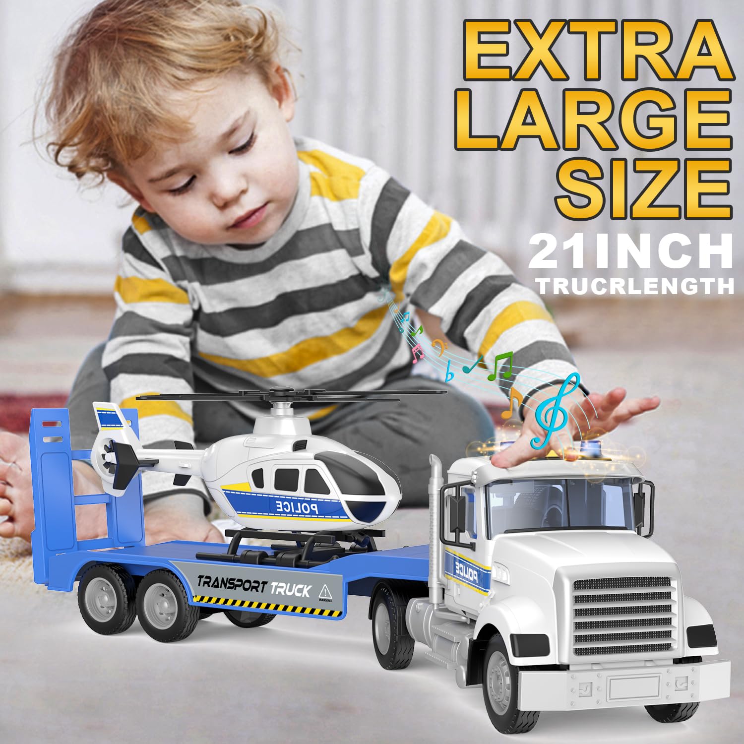 Dowellin police-truck and helicopter side view, engaging hands-on interaction