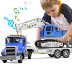 DOWELLIN 22-inch transport trucks front view with lights supports imaginative play.