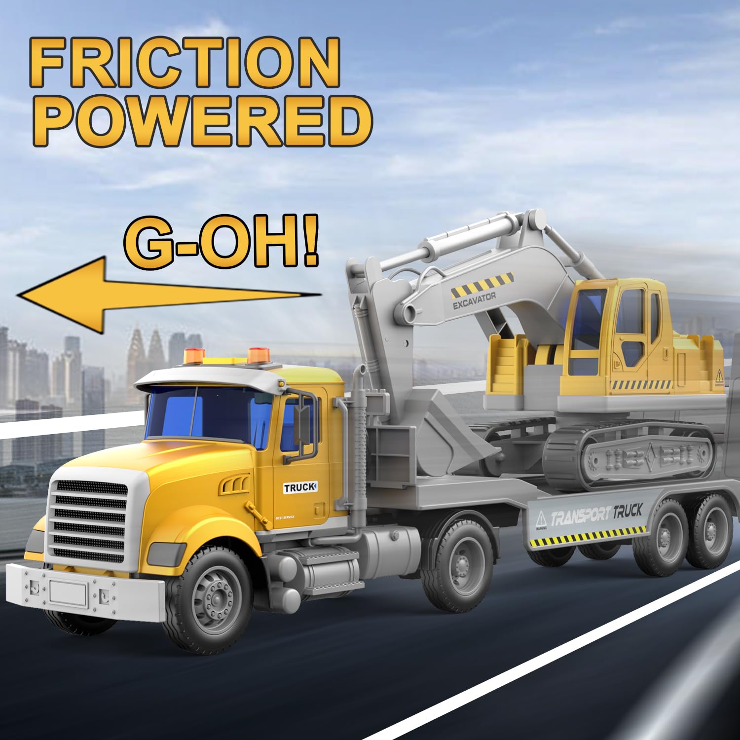 Dowellin transports trucks front view highlighting dual vehicle design.