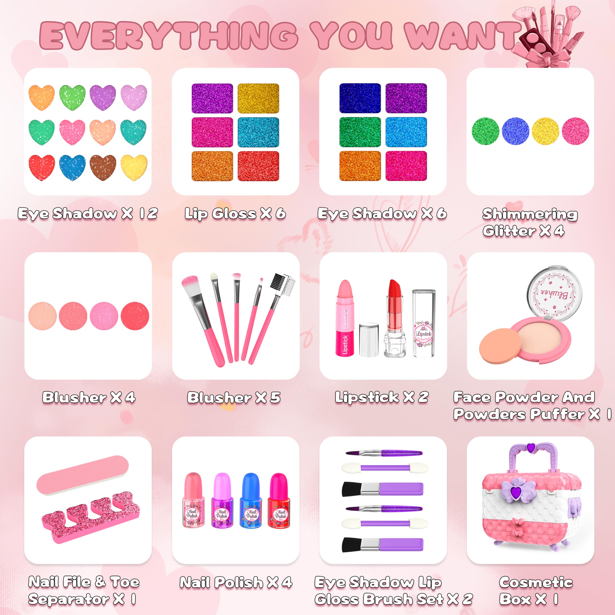 Dpai washable cosmetics brushes and tools for kid-friendly creativity.