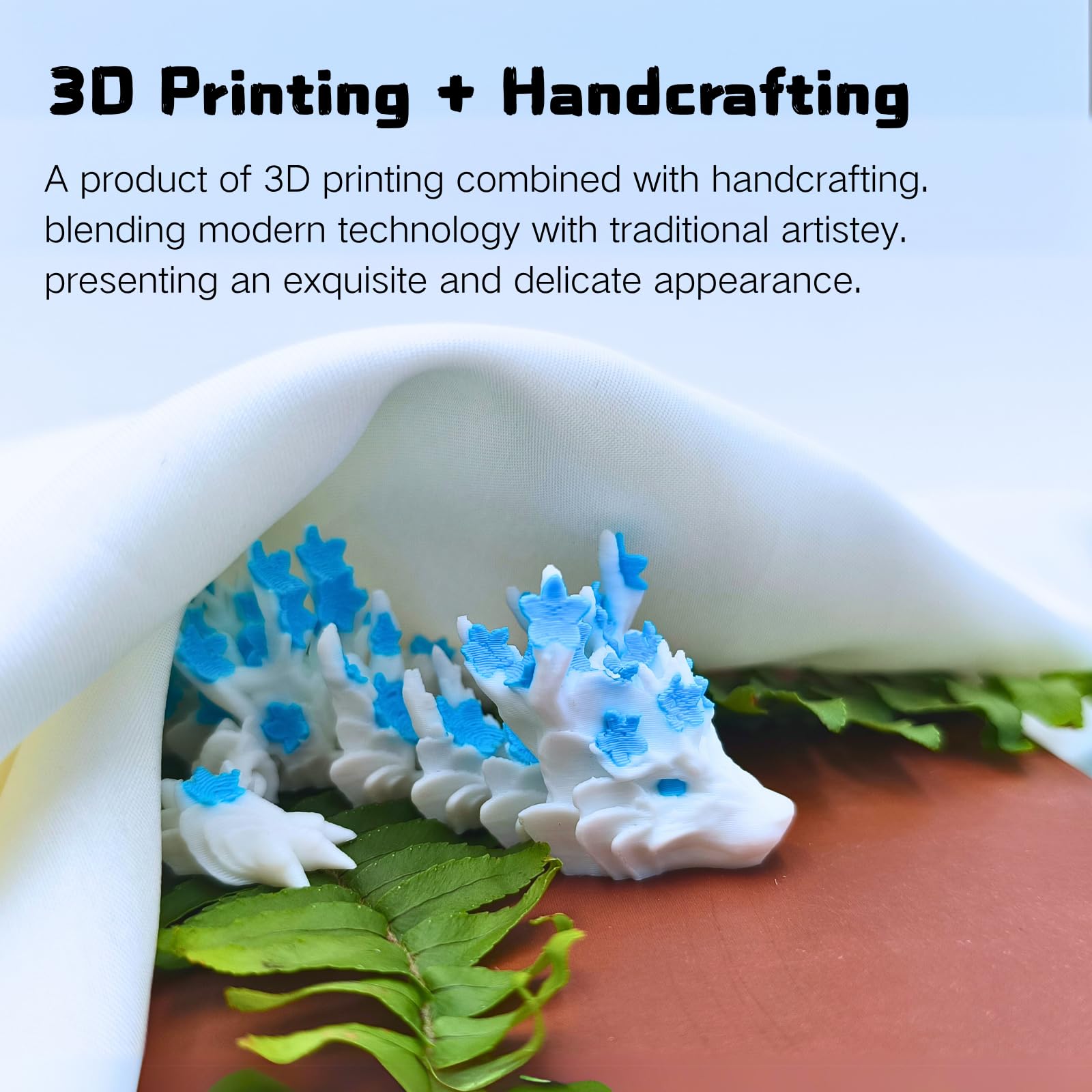 Dpcirk close-up of cherry blossom dragon head showing 3D print details