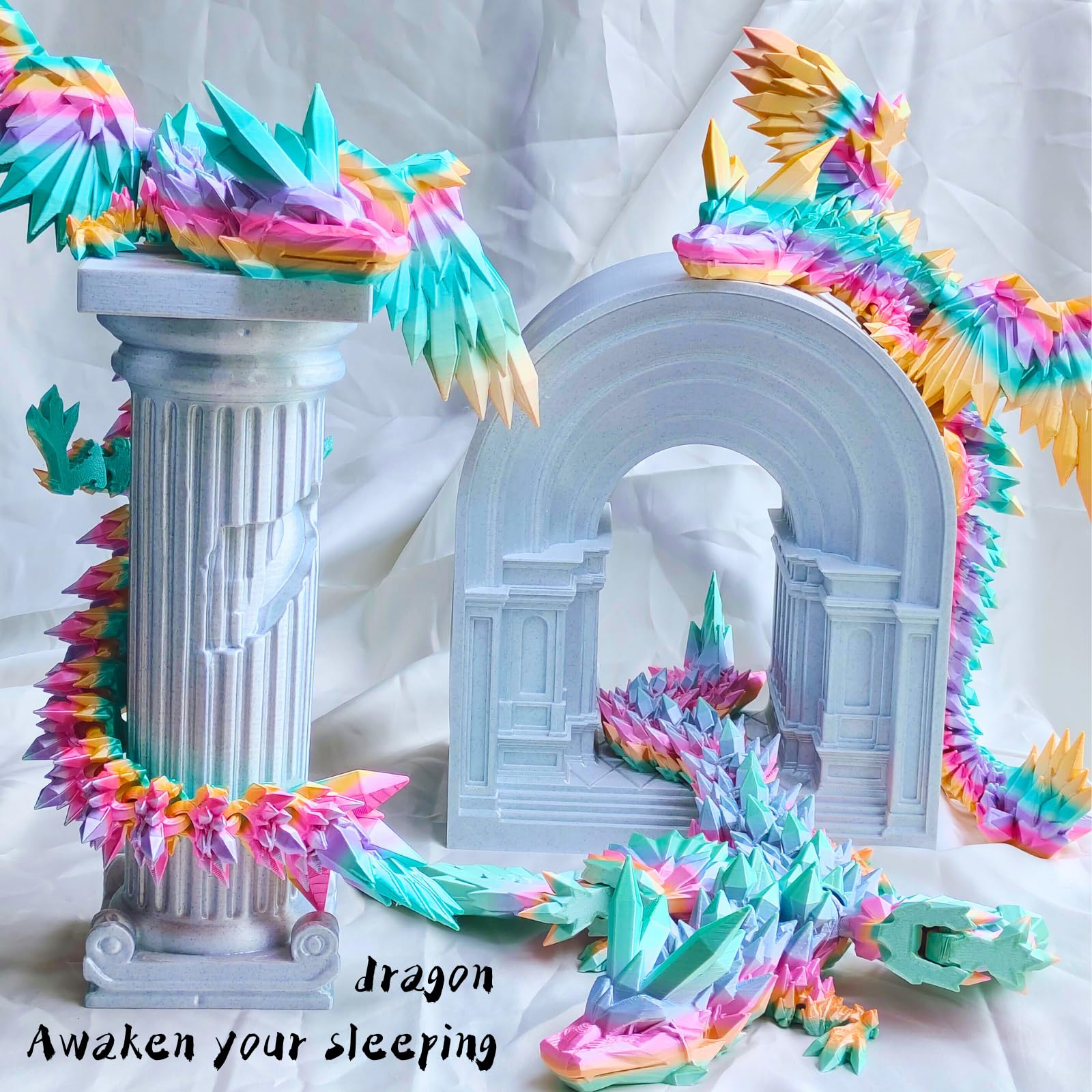 Dpcirk dual-color dragon shows vibrant finish suitable for shelves.