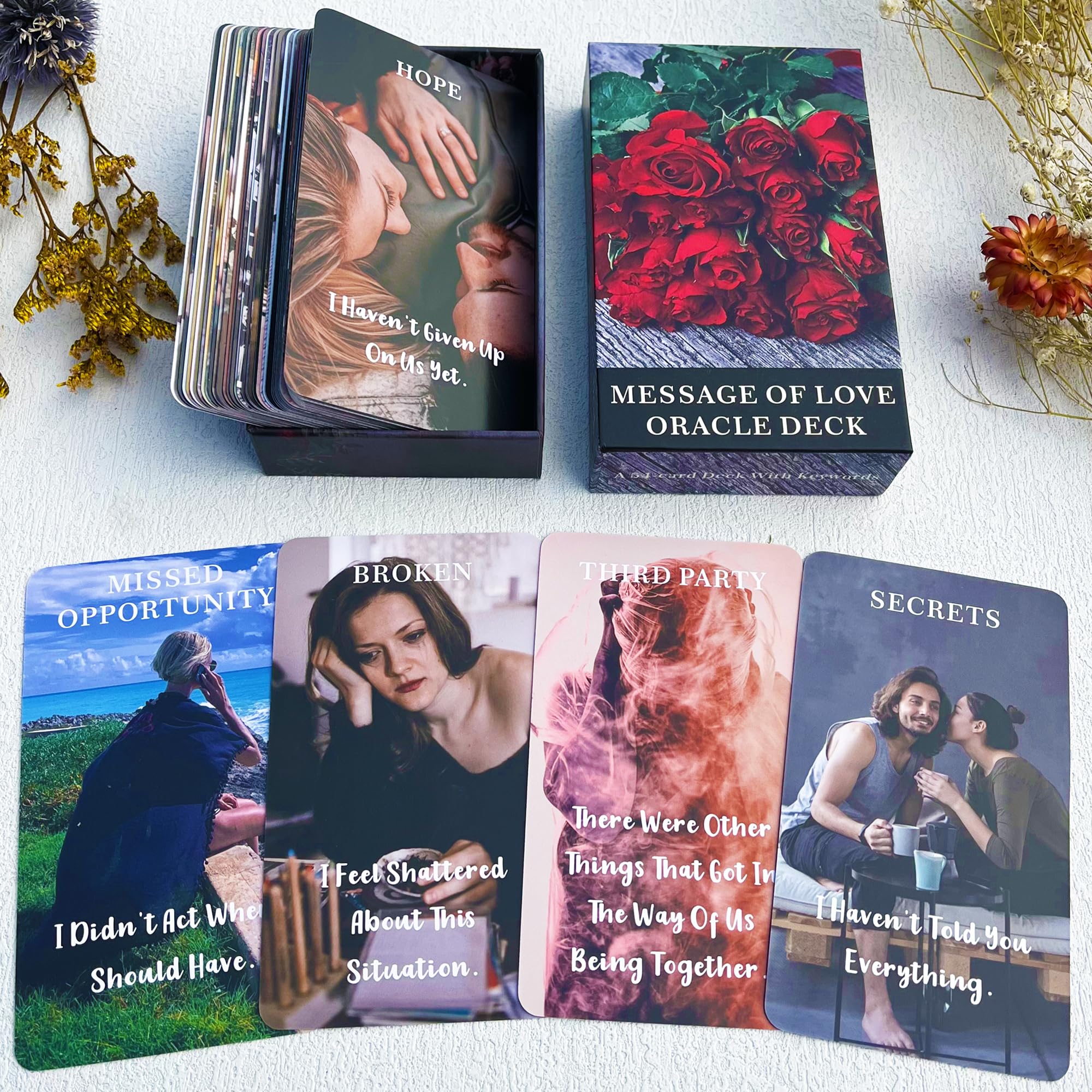 DPEHAKMK Message of Love oracle pack front view for easy travel and gentle guidance.