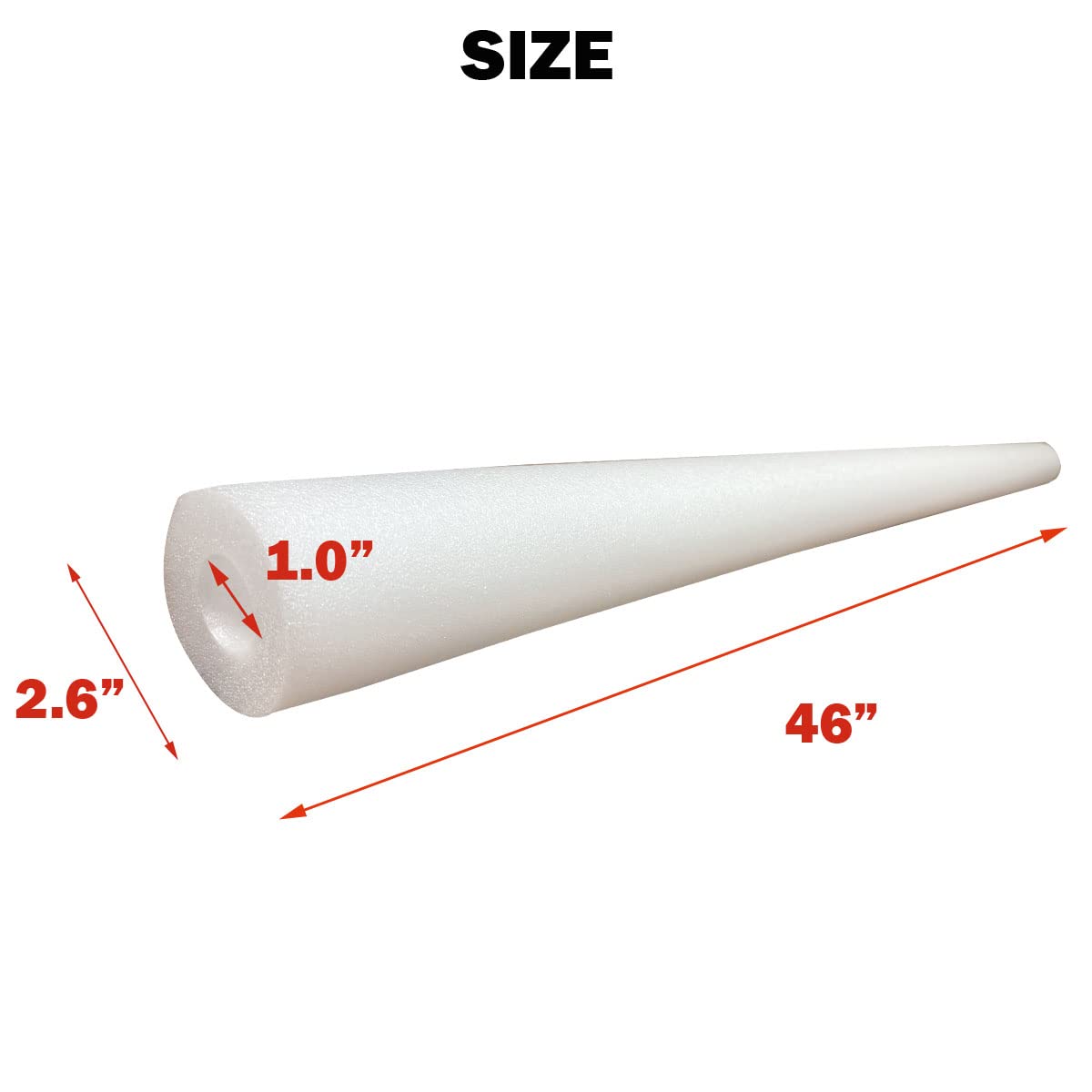 DQFAQYY Pool Noodle 46inch White Two-Pack dense foam for buoyant support