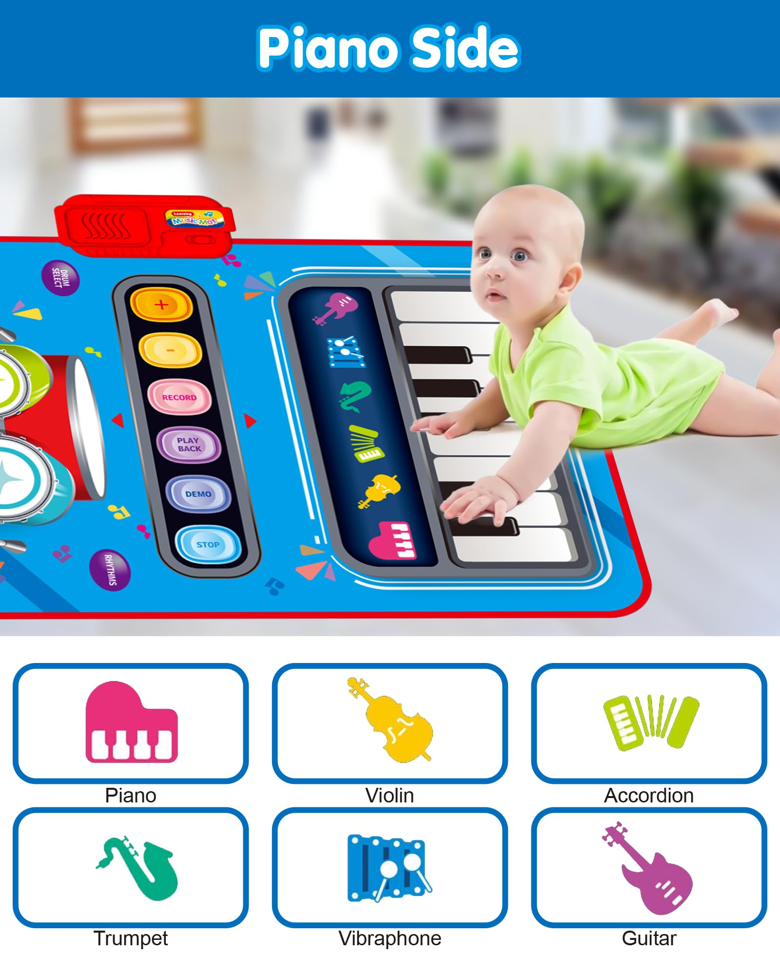 DQMOON toddler six-sounds piano-drum setup supports rhythm discovery