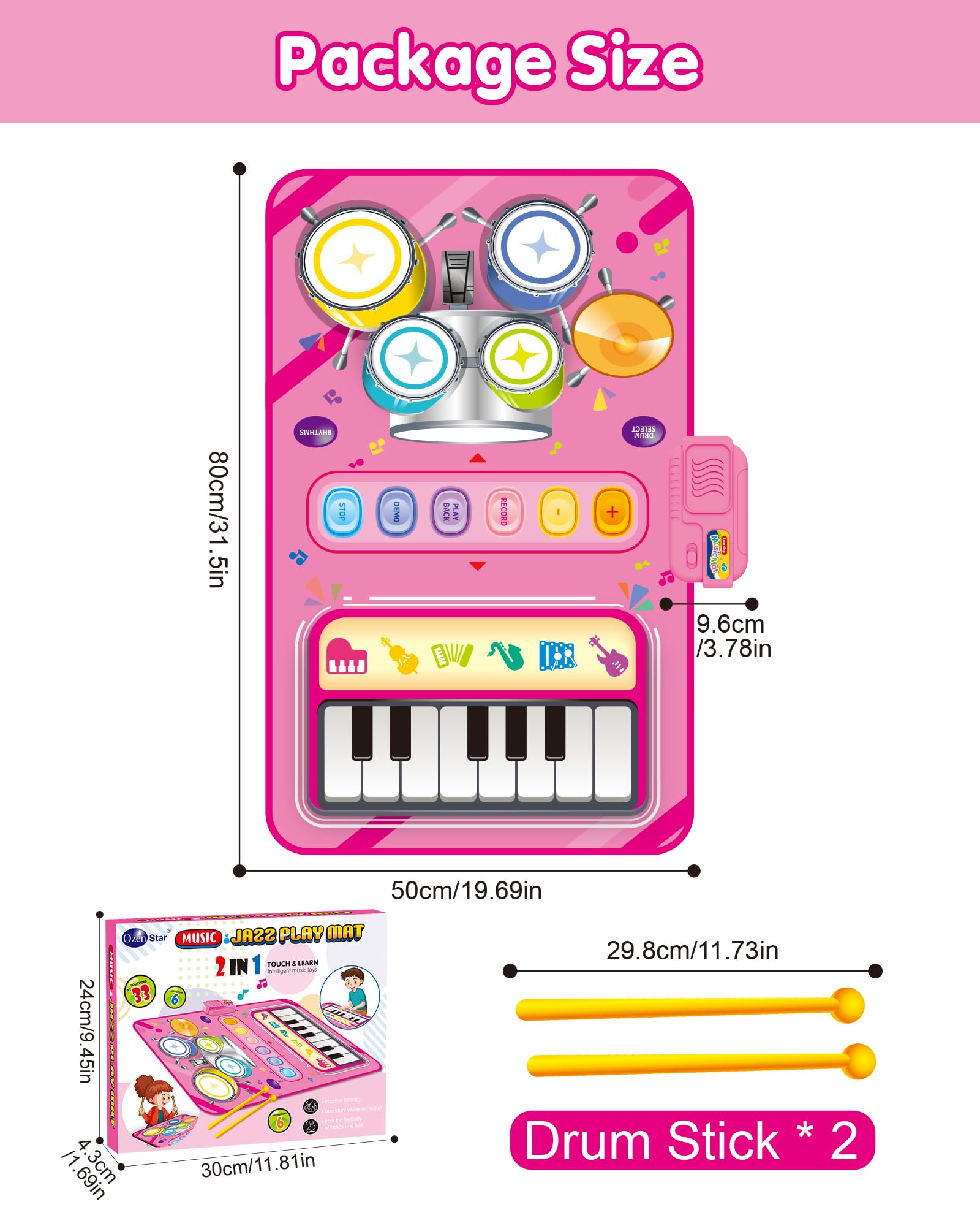 DQMOON musical mat folds flat for travel and simple storage.