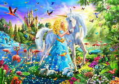 DQRRZ Princess and Unicorn Puzzle: vivid scene for imaginative play.