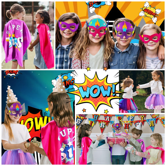 D.Q.Z satin cape for kids, adjustable neck ensures a comfortable fit.