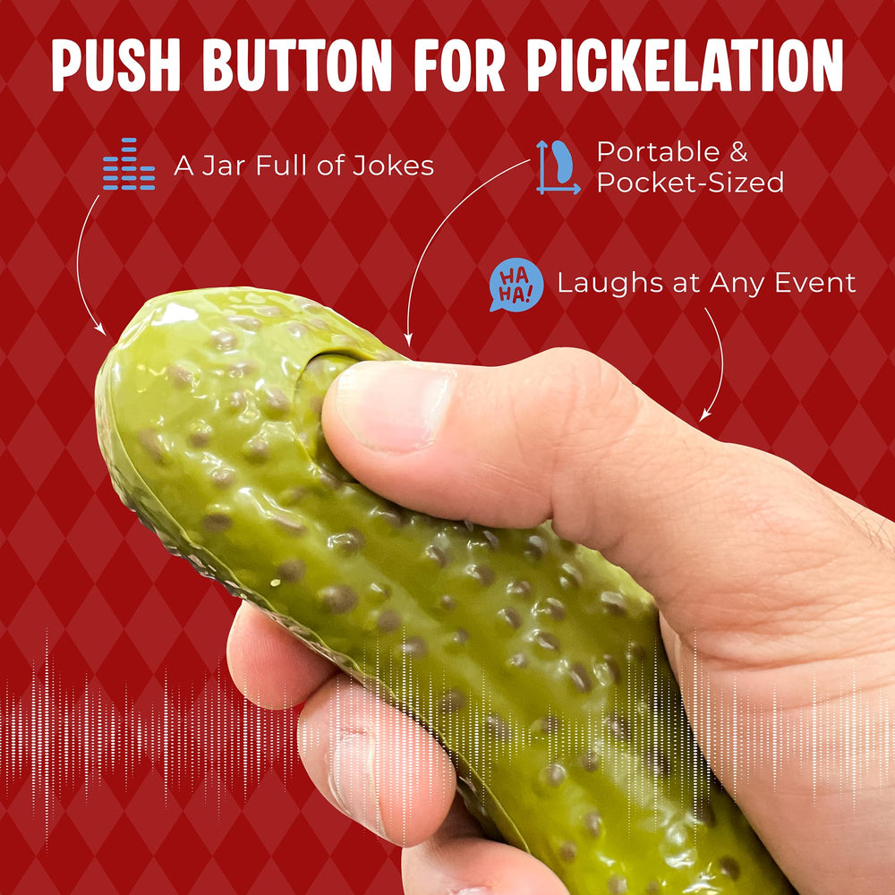DR DINGUS pickle jar on shelf evokes ready-to-share family giggles