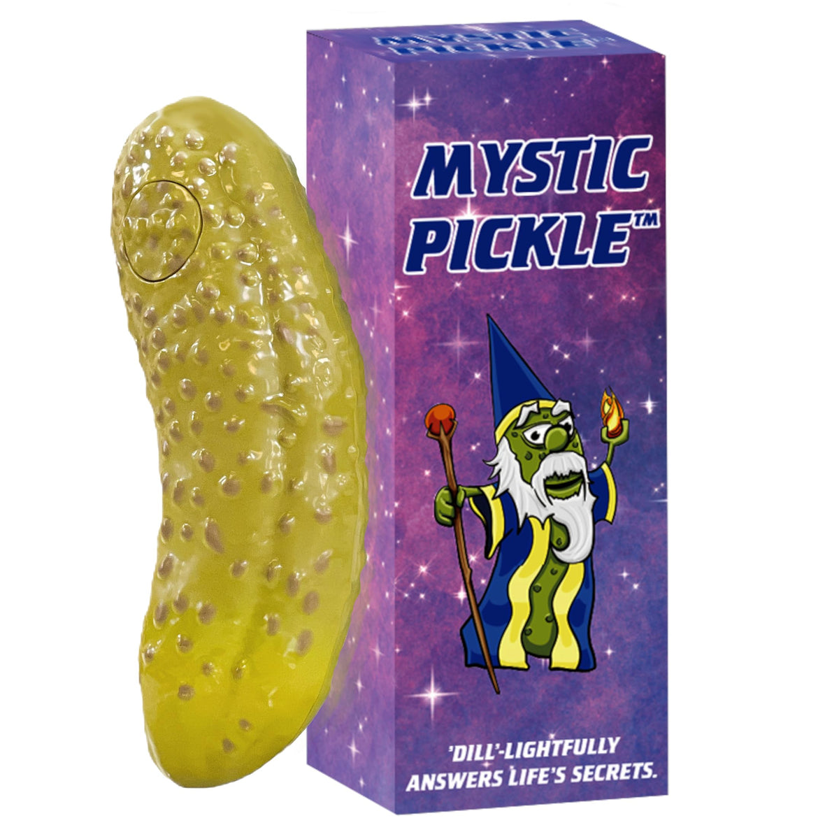DR DINGUS Mystic Pickle bottle front view sparks party conversation