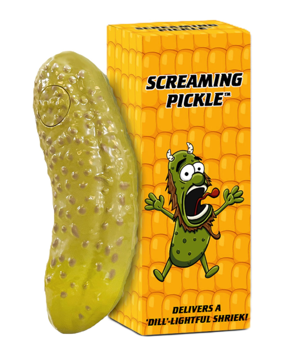 DR DINGUS Screaming Pickle goat-scream close-up, ideal for quick office icebreakers.