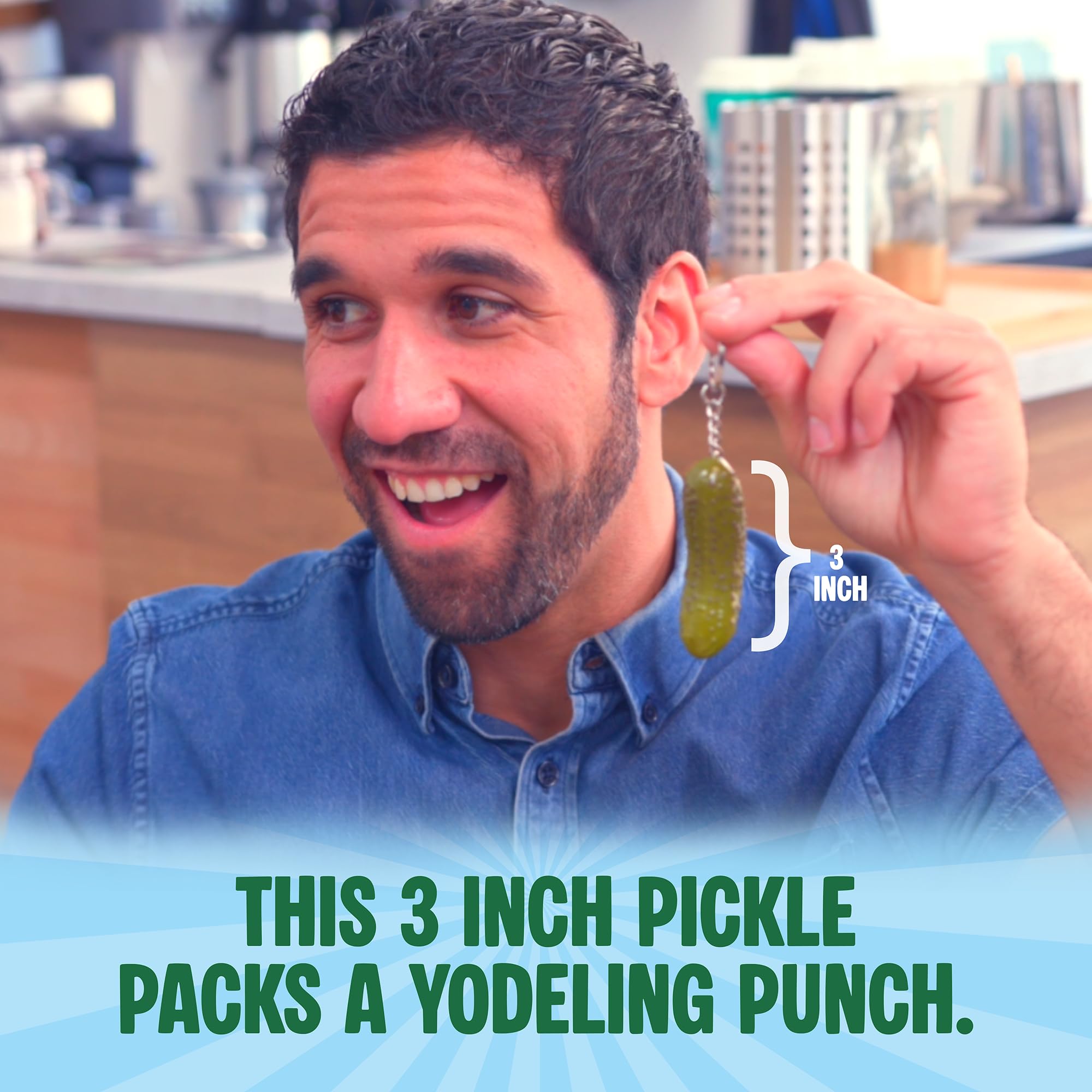DR DINGUS 3-inch yodeling pickle keychain, pocket-sized humor for on-the-go