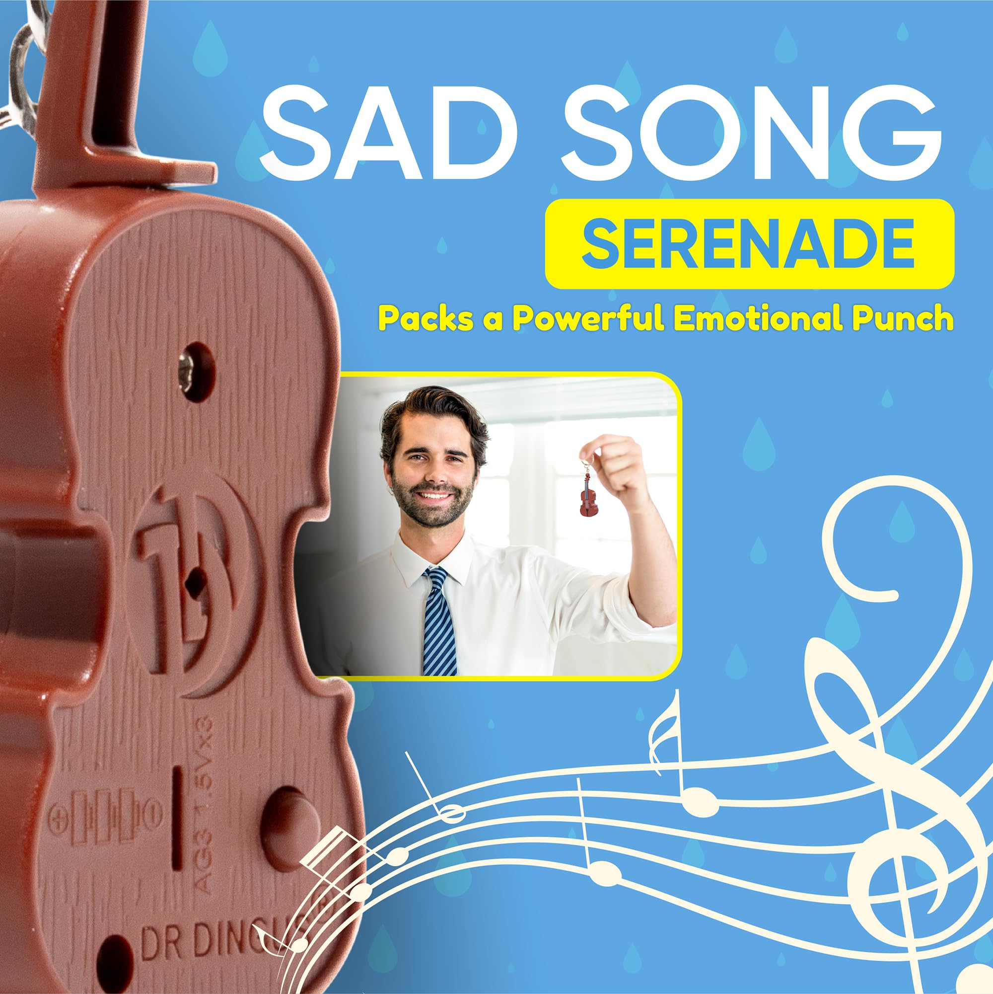 DR DINGUS World's Smallest Violin button-press creates brief, relatable serenade for conversations.