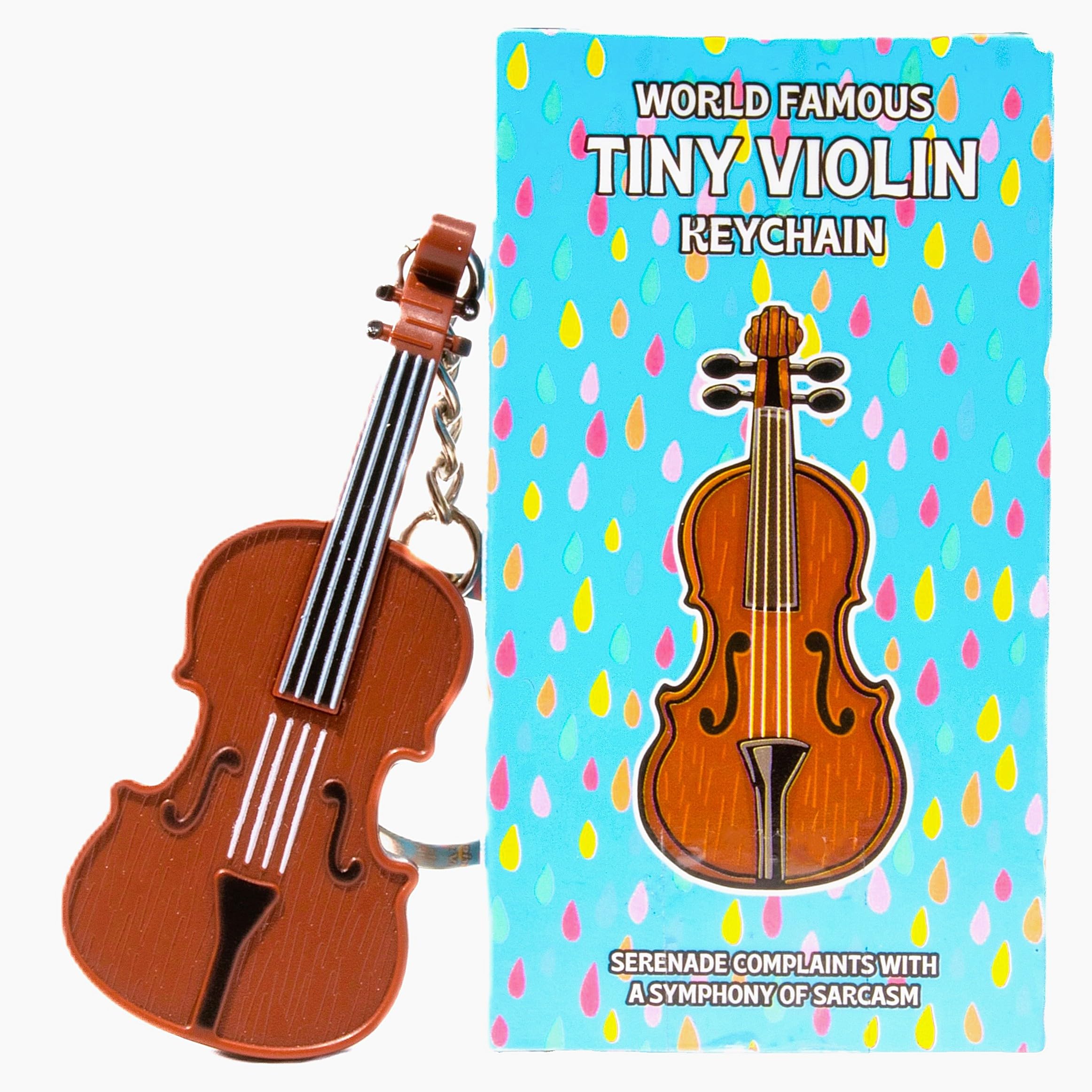 DR DINGUS World's Smallest Violin front view shows compact pocket design for on-the-go whimsy.
