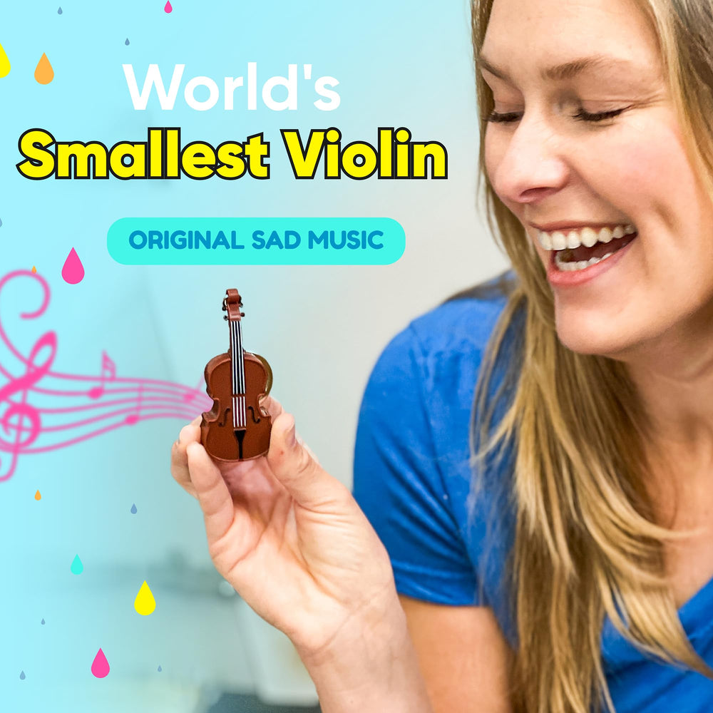 DR DINGUS World's Smallest Violin side view highlights durable keychain hardware for daily use.