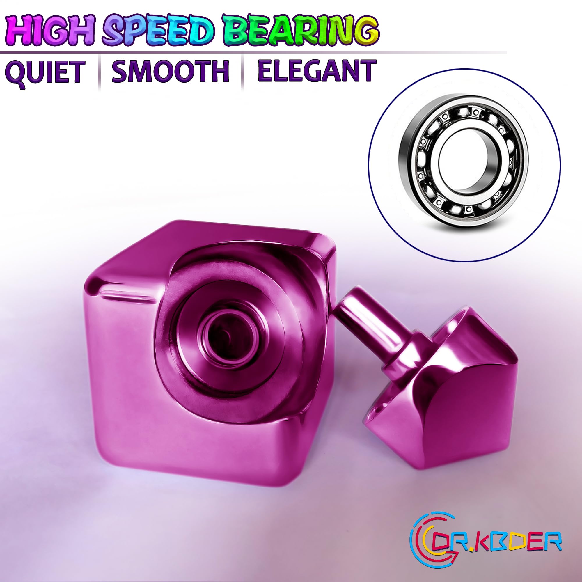 Dr.Kbder fidget spinner cube with stainless steel bearing for smooth, quiet spins.