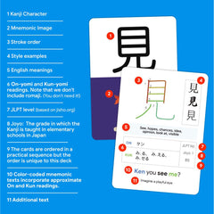 Dr. Moku Kanji Flash Cards cover JLPT N5 and Joyo Grade 1 characters.
