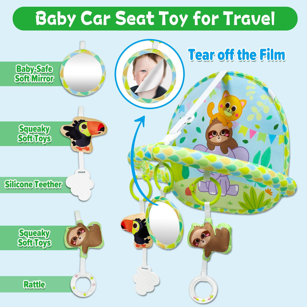 Dr.Rapeti Baby Car Seat Toy side view showing adjustable arch