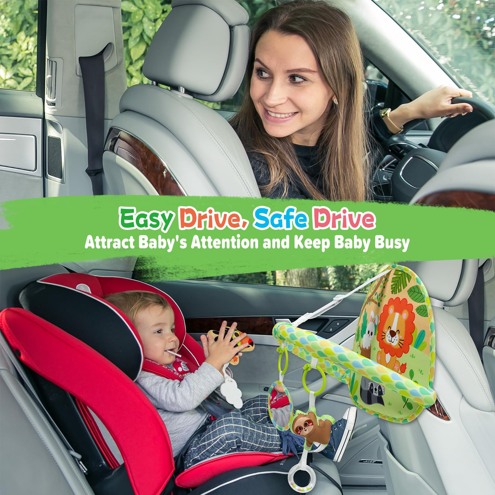 Dr.Rapeti Baby Car Seat Toy buckle setup on car seat