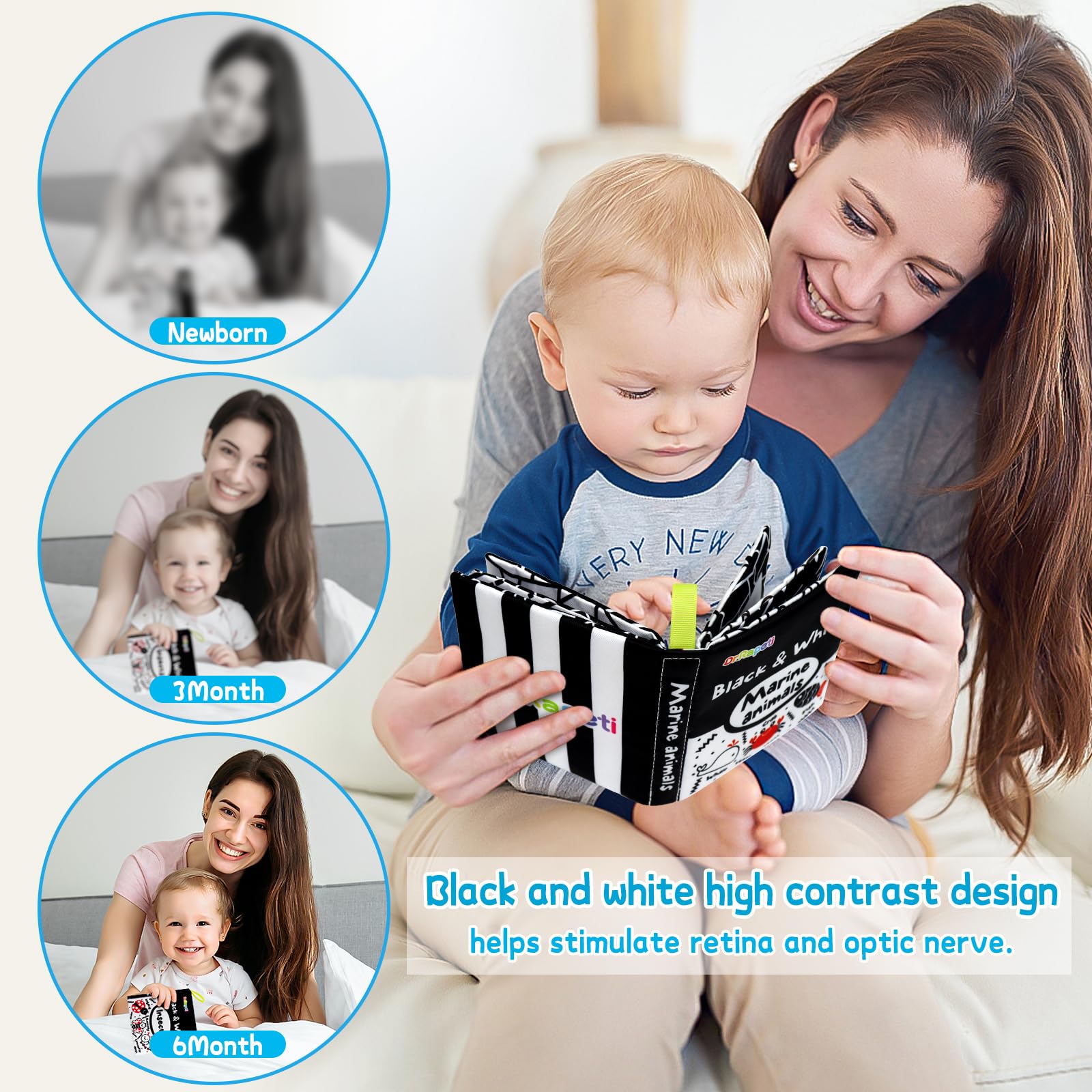 Dr.Rapeti marine animals book with crinkle sounds for sensory focus