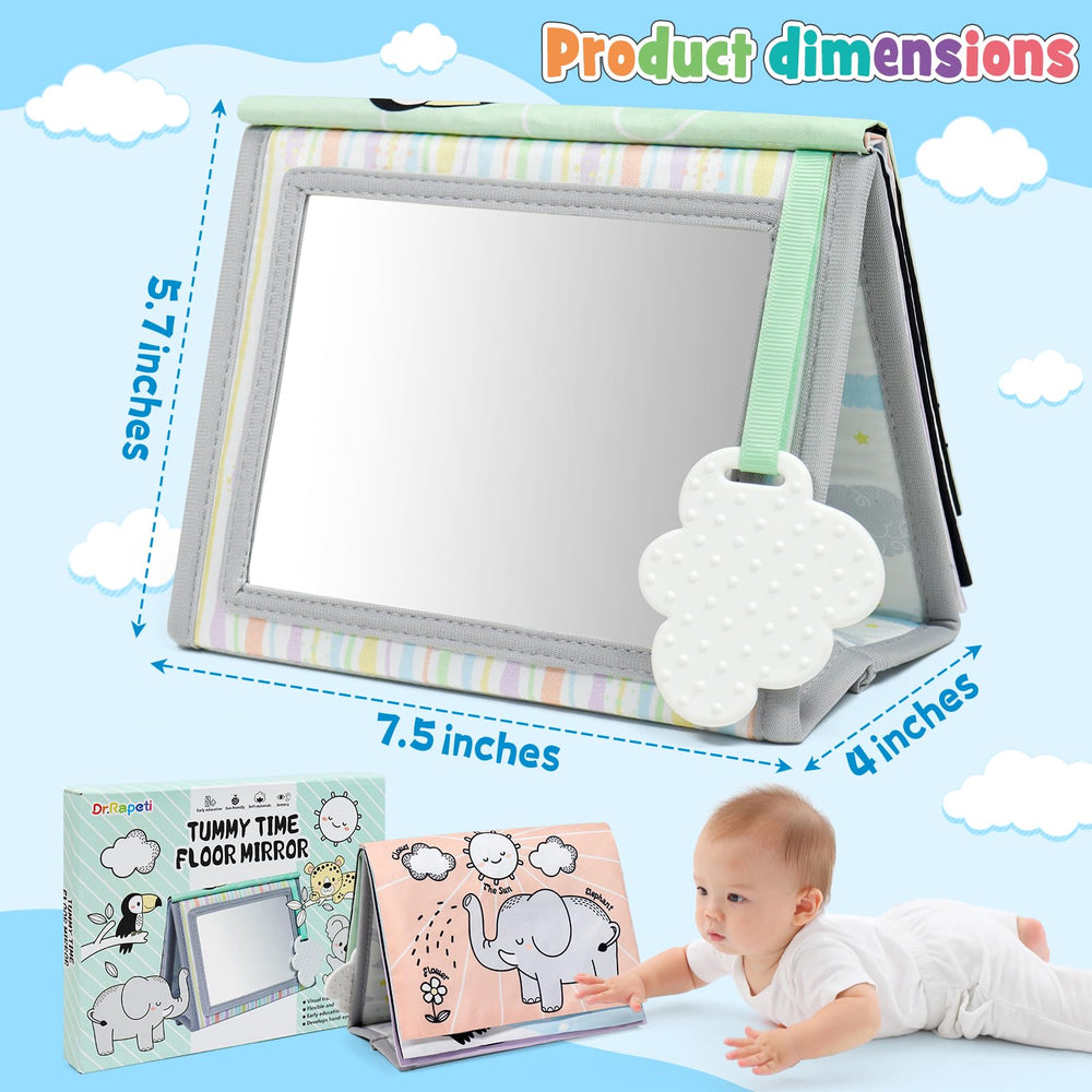 Dr.Rapeti tummy time book teether integrated in BPA-free silicone for soothing gums