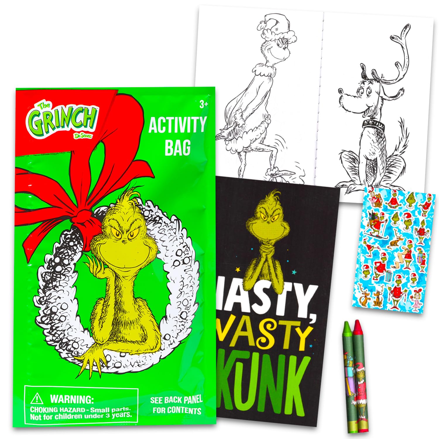 Dr. Seuss Grinch coloring utensils for quick, mess-free coloring
