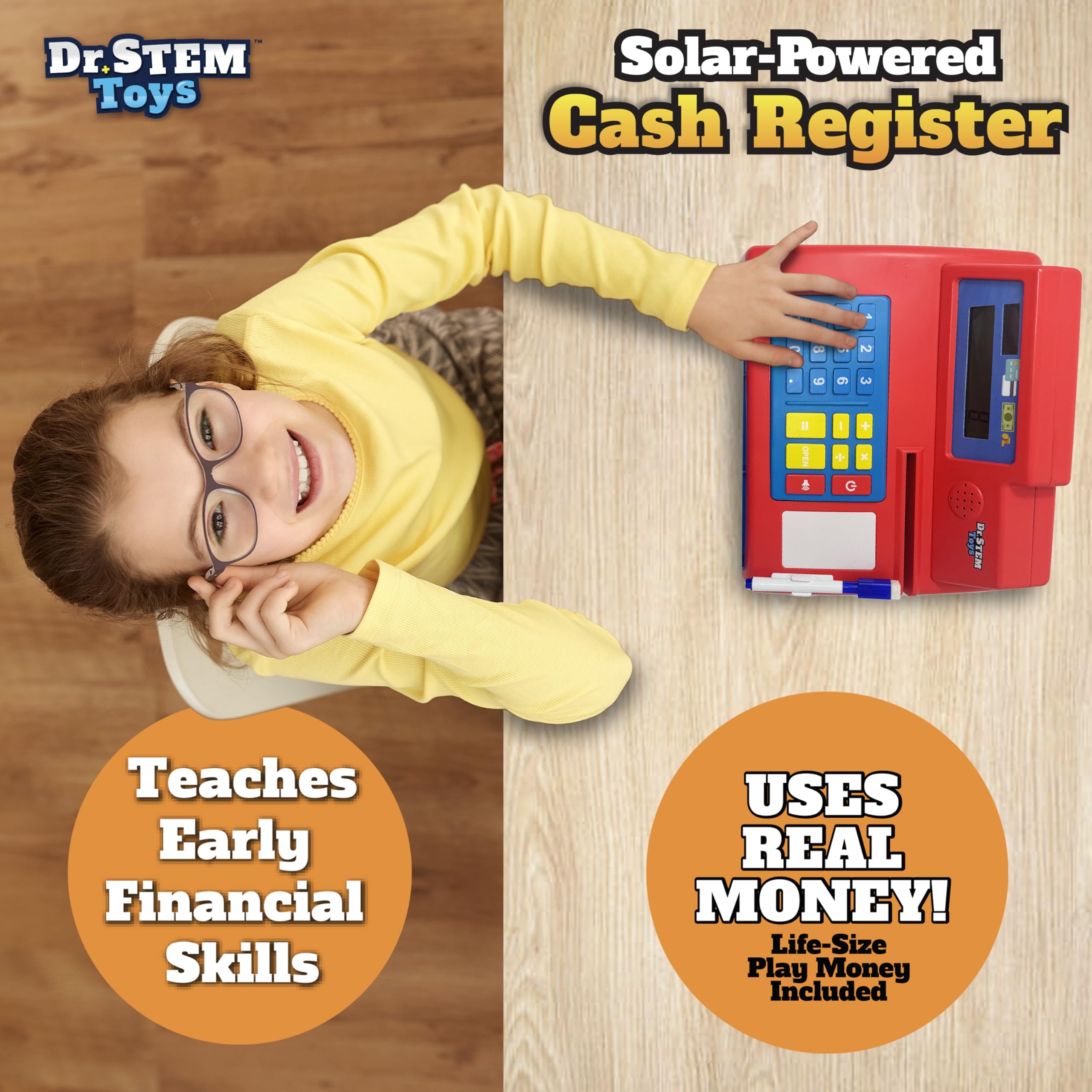Bank card and educational booklet included for guided math play.