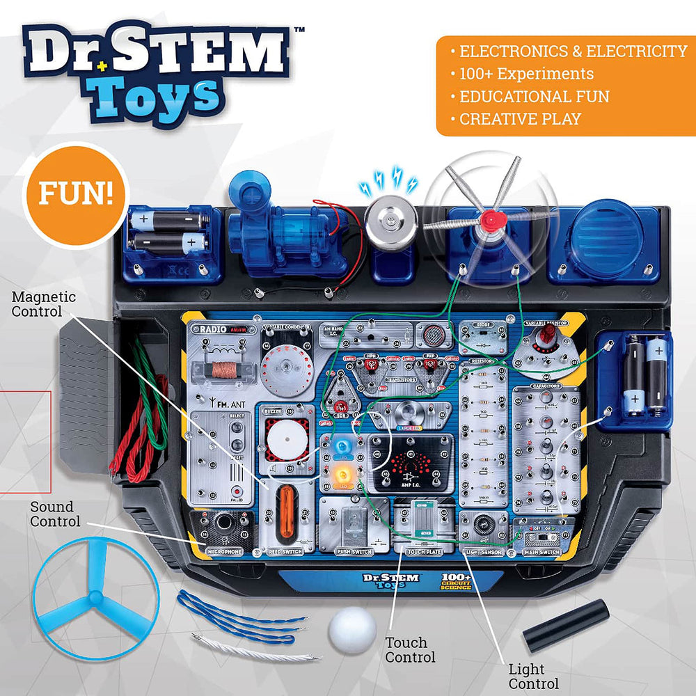 Dr. STEM Toys Circuit Science Kit – floating ball demonstrates interactive experimentation.