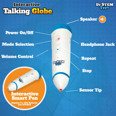 Dr. STEM Toys compact globe fits desks and shelves in classrooms.