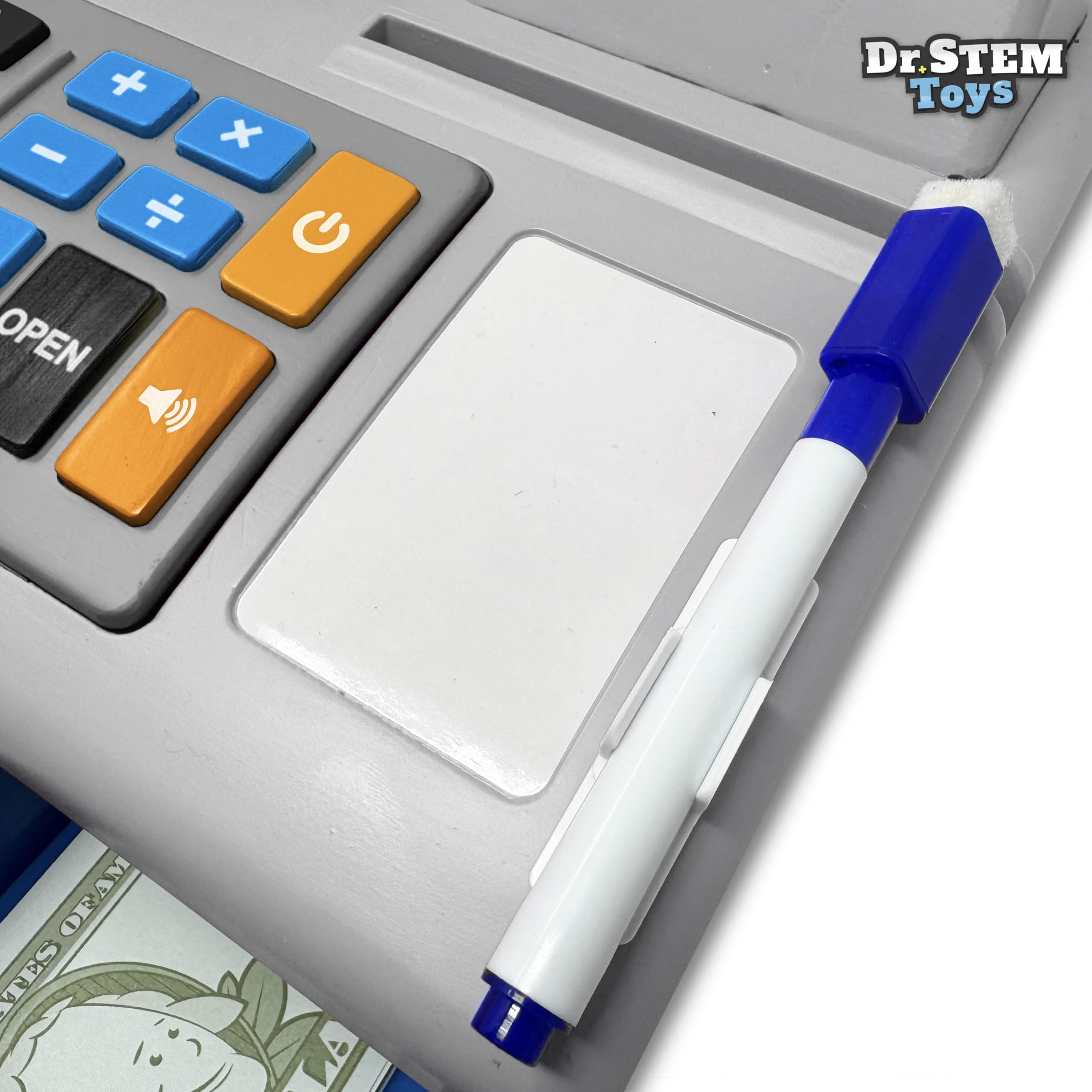 Kids using the Dr. STEM Toys cash register during playtime