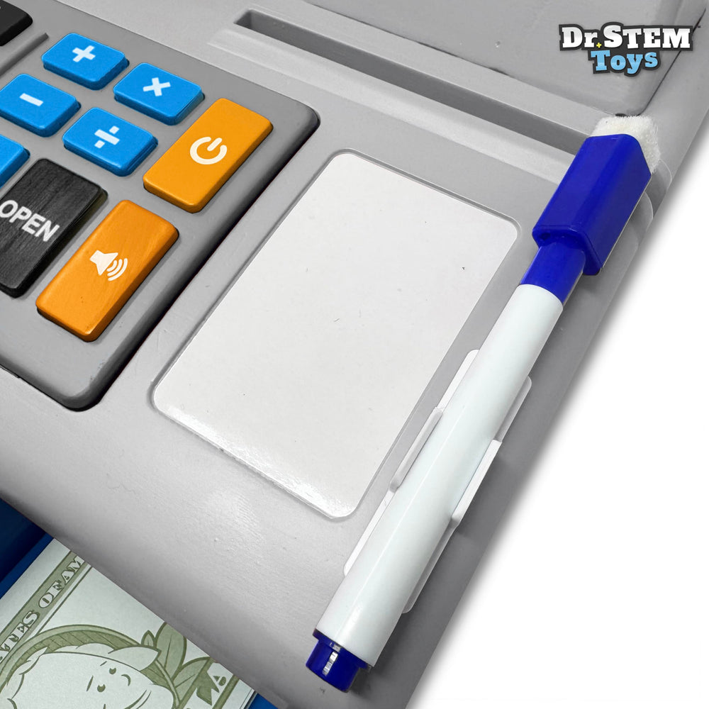 Kids using the Dr. STEM Toys cash register during playtime