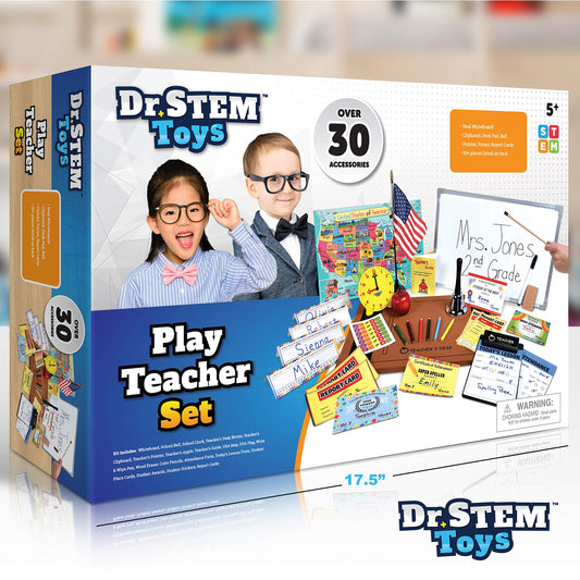 Dr. STEM Toys teacher set bell signaling turn-taking during classroom play.