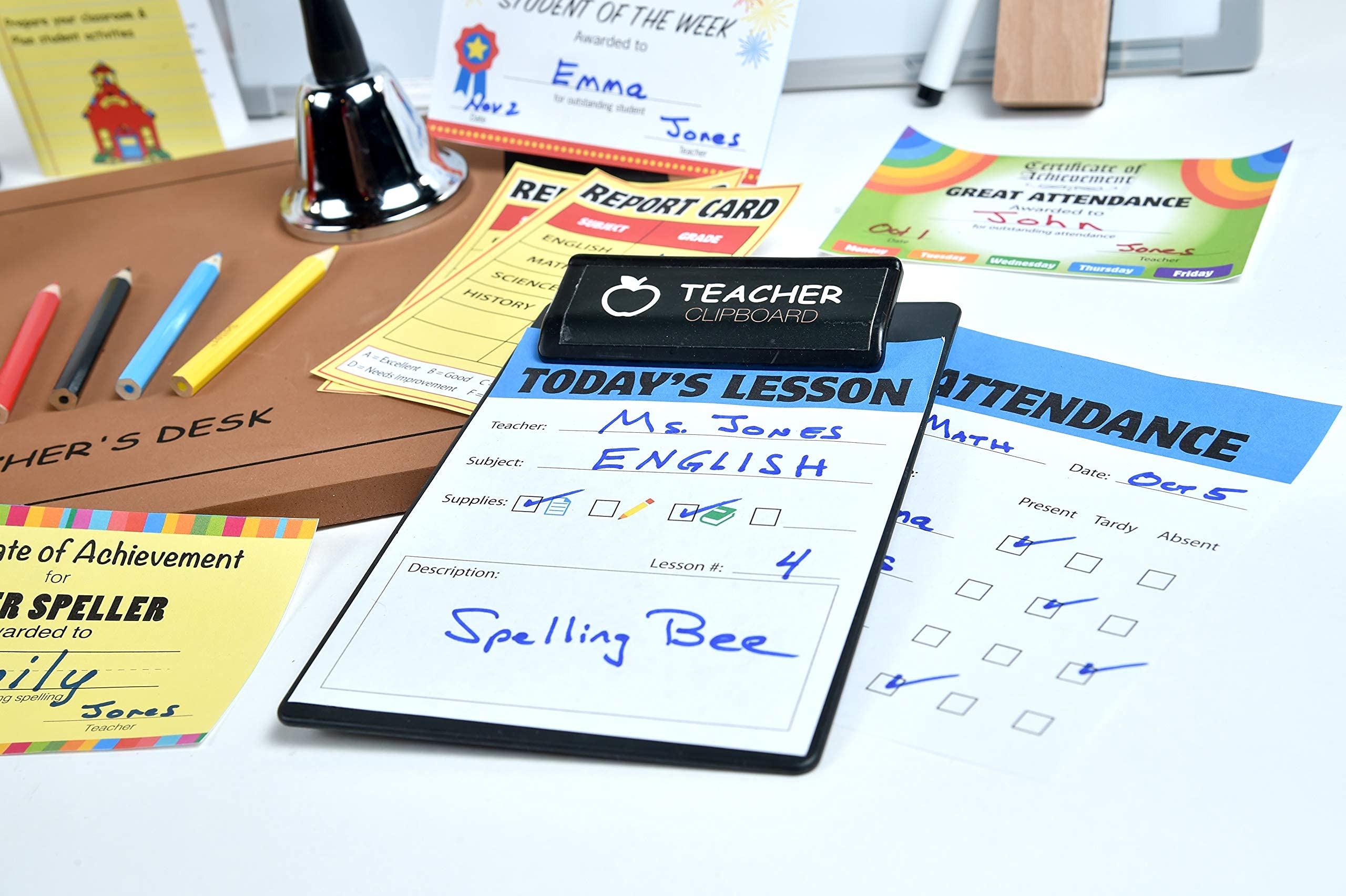 Dr. STEM Toys teacher set desk blotter adds authentic desk setup for immersive play.